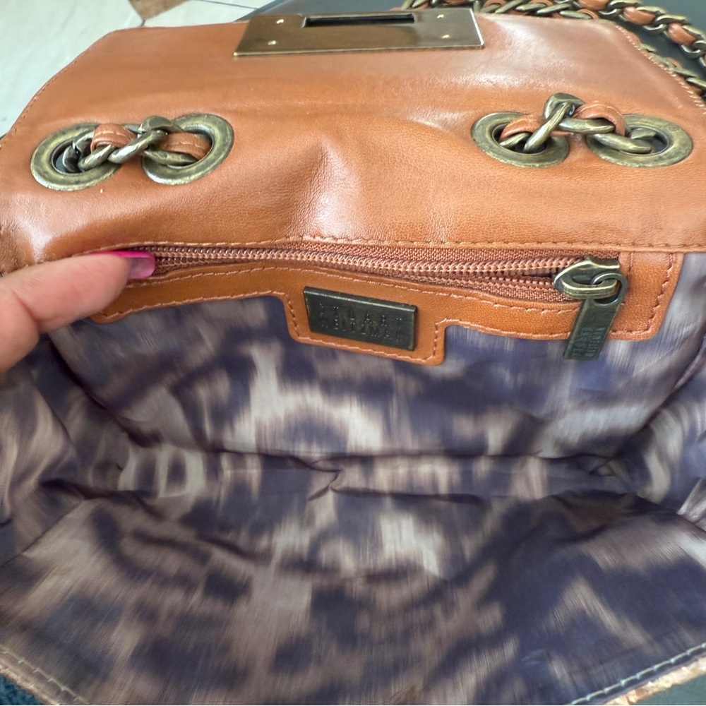 Stuart Weitzman Python Brown And Tan Leather Bag … - image 5